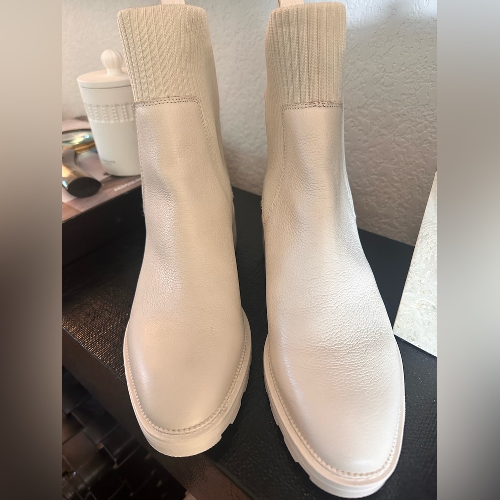 Dolce Vita Chelsea Lug Pull on Ivory Boots